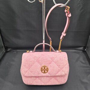 Tory Burch Willa Tweed Mini Top Handle Bag Pink